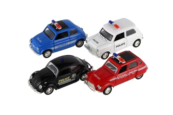 Auto policija retro 11cm metal / plast na povratni pogon na baterije sa svjetlom 4 vrste