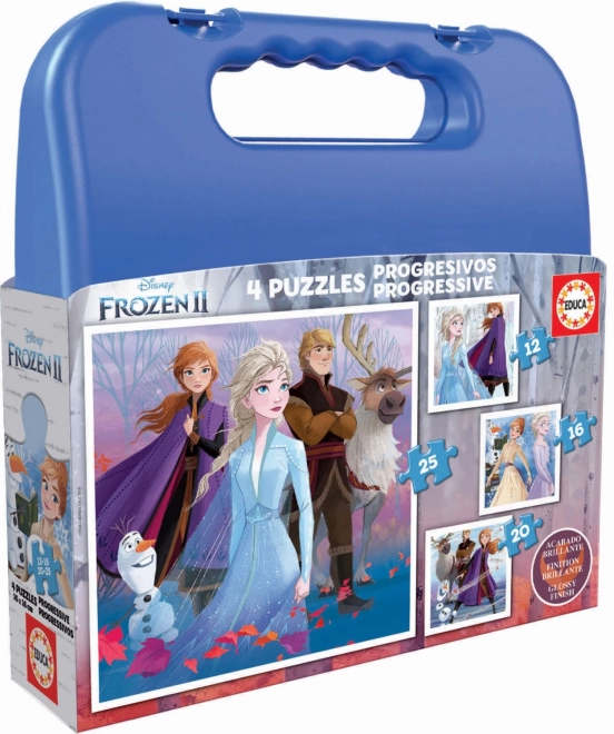 EDUCA Puzzle u koferu Ledeno kraljevstvo 2, 4u1 (12,16,20,25 dijelova)