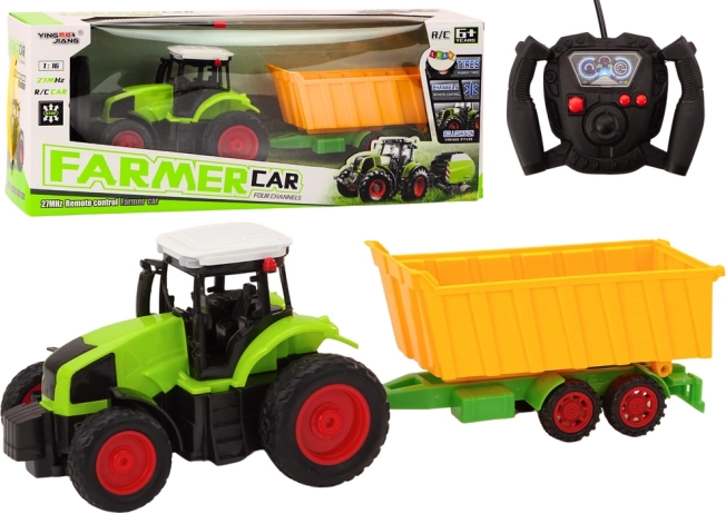 RC traktor s prikolicom 1:16, zeleni