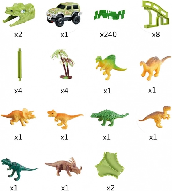 Fleksibilna dinosaurov autodruma 240 komada