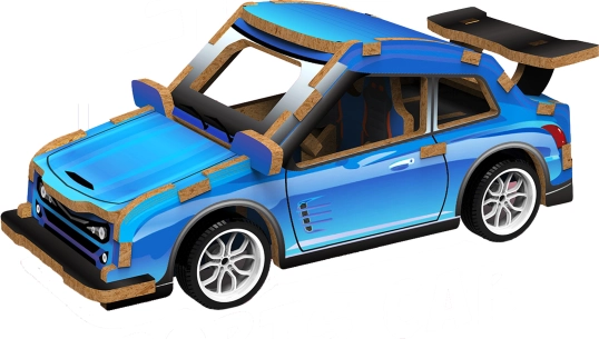 3D slagalica Trkaći auto drvo