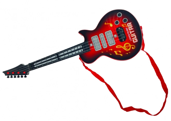 Električna gitara s raznobojnim svjetlima Crvena
