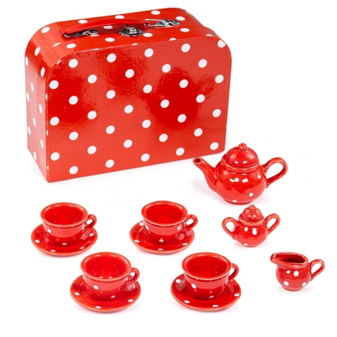 Bigjigs Toys Crveni točkasti čajni set