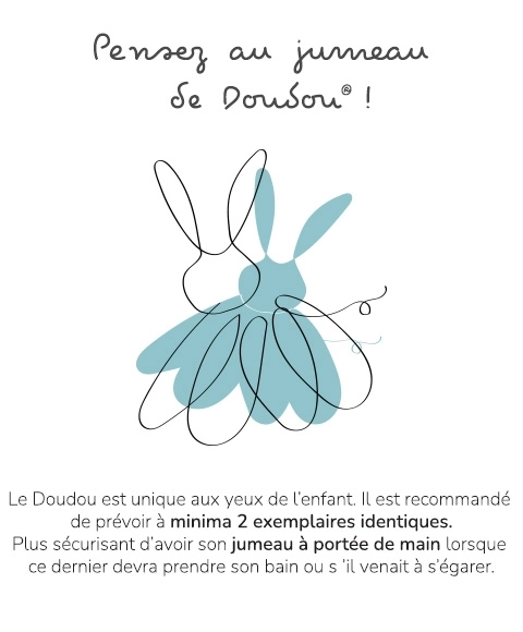 Doudou poklon set - plišani zeko ružičasti