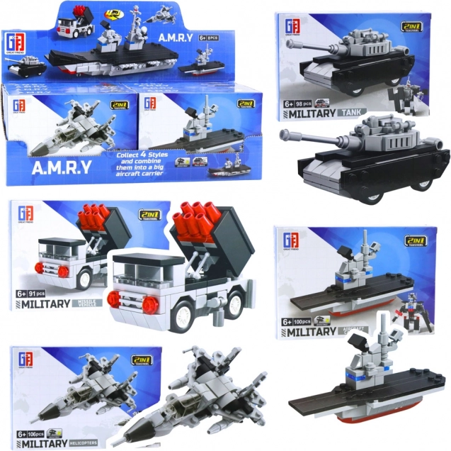 Konstrukcijski set 2u1 vojna vozila i robot