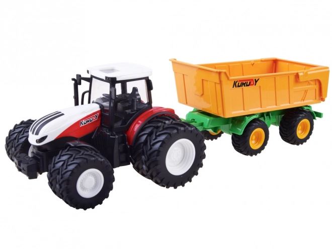 Traktor na daljinsko upravljanje s gumenim kotačima + prikolica RC0601