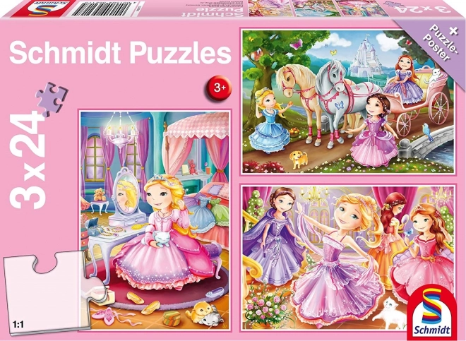 SCHMIDT Puzzle Bajkovite princeze 3x24 dijelova