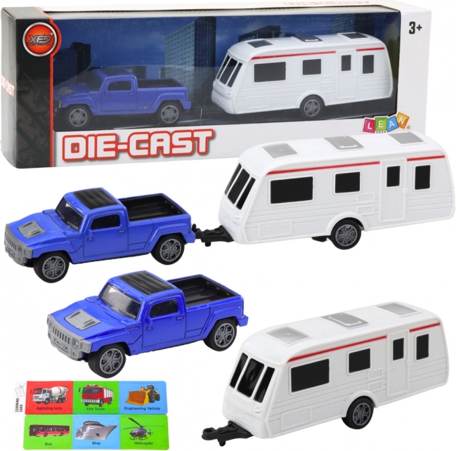 Set Automobil s Plavim Karavanom