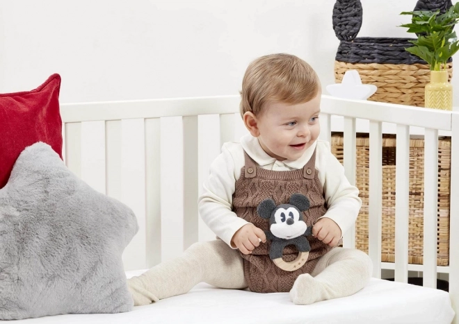 Dugino Drveno/plišano zvečko Mickey Mouse