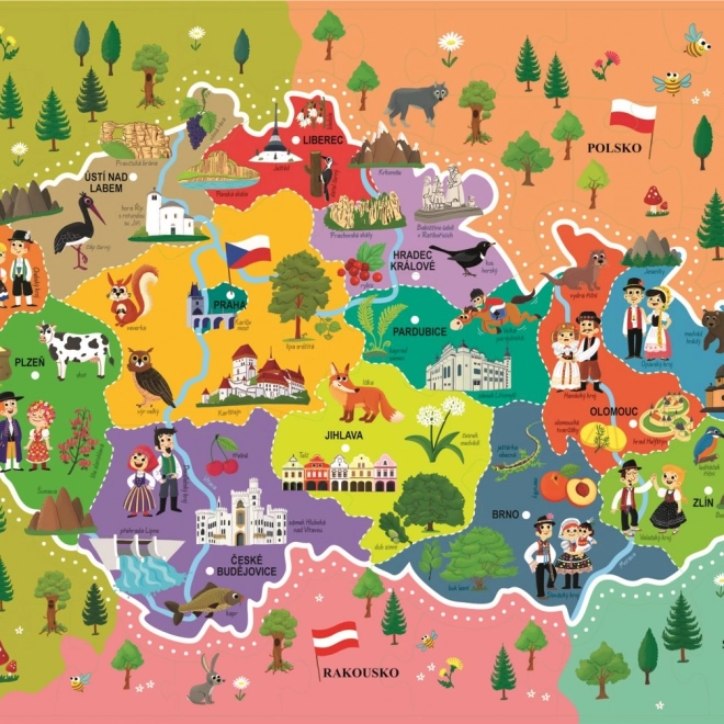 TREFL Puzzle karta Češke Republike 44 dijelova