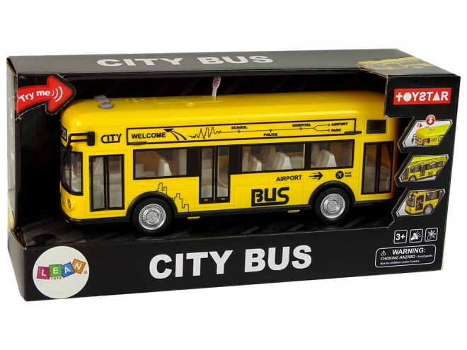 Žuti gradski autobus s trakcijskim pogonom 1:18