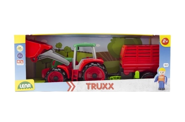 Auto Truxx traktor utovarivač s prikolicom za sijeno s figuricom u kutiji 53x19x16cm 24m+