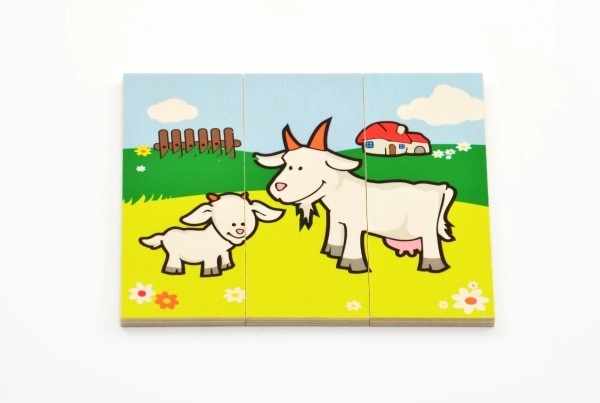 Puzzle Moje prve životinjice drvene 18 dijelova za najmlađe u kutiji 13x11,5x4,5cm 12m+ MPZ