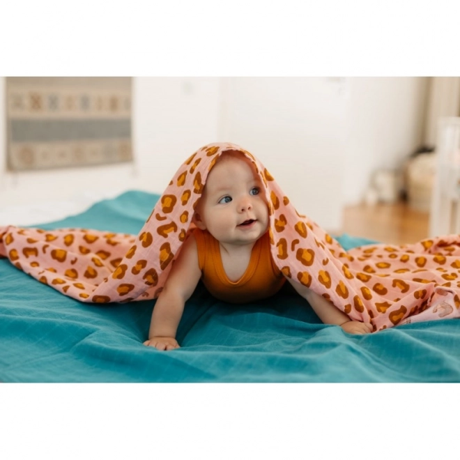 Tommy Lise Pamučna muslin pelena Coral Leopard 120x120 cm