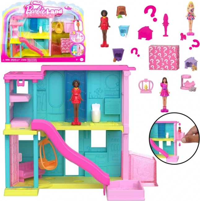 Mattel Mini Barbie Land kućica s lutkom, ljubimcem i dodacima