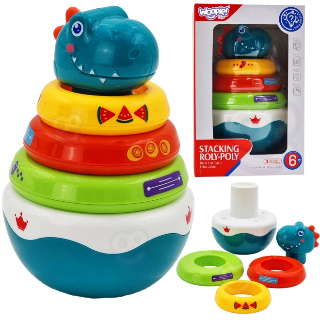 Woopie Dječja osjetilna igračka Dino toranj za dojenčad