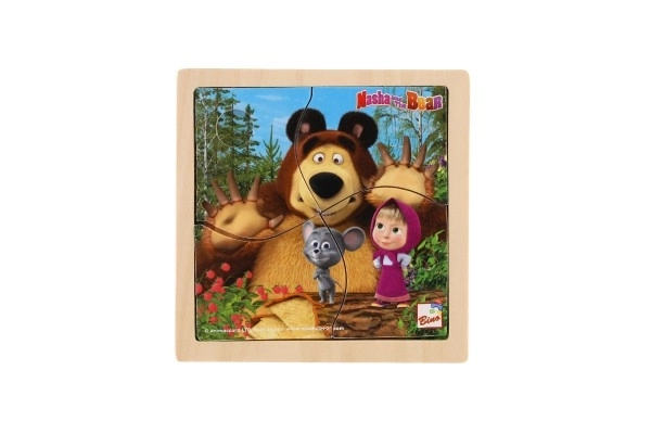 Drvene puzzle s mišem Maša i Medvjed 15cm
