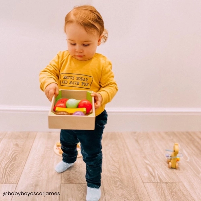 Drvena kutija s voćem igračke Bigjigs Toys