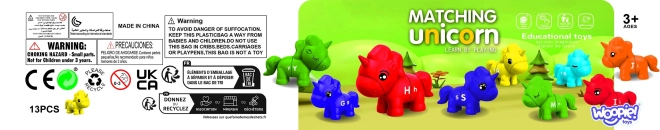 Montessori edukativni set Jednorog za slaganje "Spoji slova" 13 kom