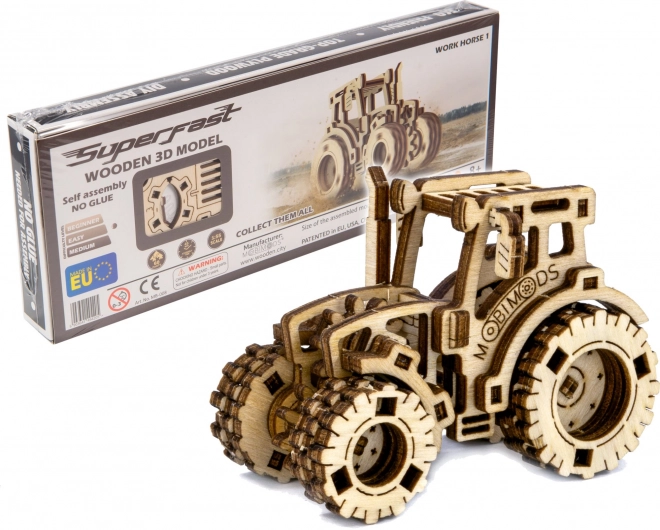 Drveni grad 3D puzzle Superbrzi traktor
