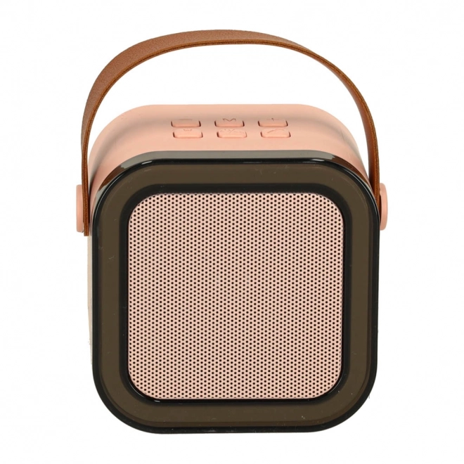 Karaoke set 2 mikrofona + prijenosni zvučnik BLUETOOTH USB LED ružičasta