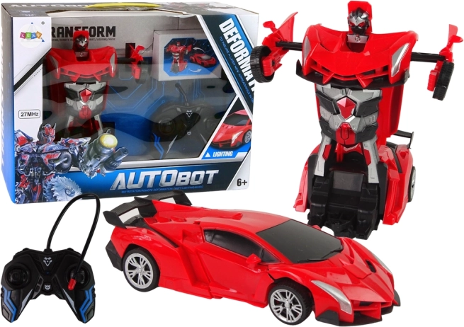 Transformirajući auto-robot na daljinsko upravljanje, crveni