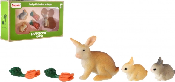 Plastični zečići s kompletom dodataka, 3 kom