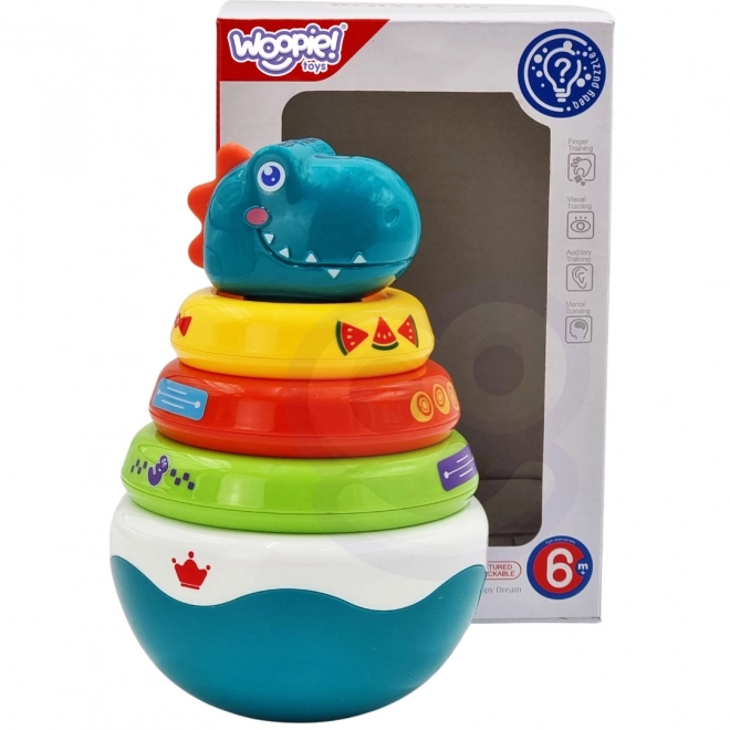 Woopie Dječja osjetilna igračka Dino toranj za dojenčad