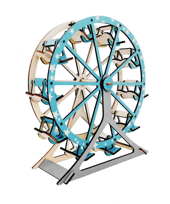 Woodcraft Drvene 3D puzzle Ruski kotač tirkizni