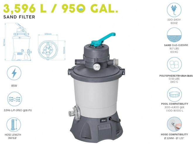 Pješčana filterska pumpa Bestway 3596 l/h za bazene