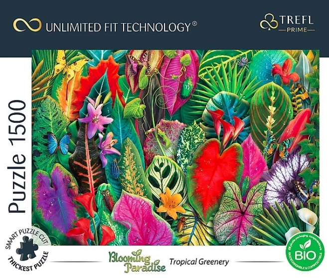 Puzzle Cvjetni Raj: Tropsko zelenilo 1500 komada