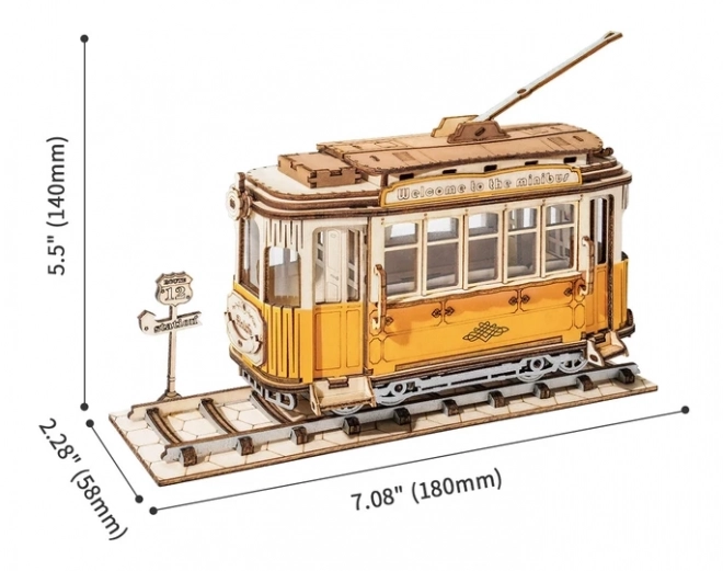 Retro Tramvaj - 3D drvena slagalica