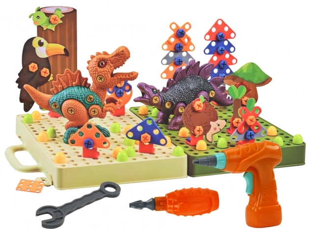3D građevinski puzzle blokovi DIY Dinosauri Odvijačuća bušilica