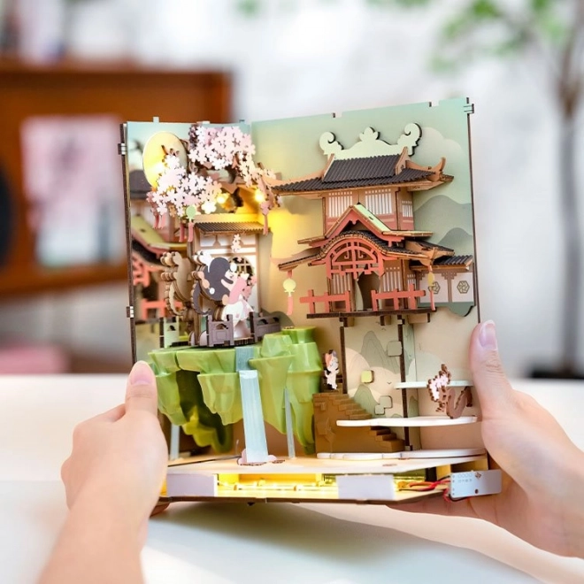 RoboTime 3D Puzzle Zaustavljač za knjige "Falling Sakura" (drveni)