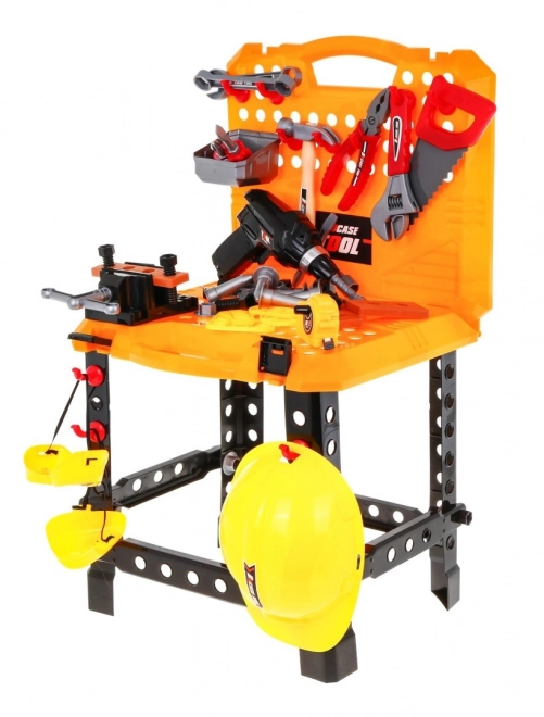 DIY set 3 u 1 za djecu 3+ Radionica 100 kom, Kofer + stol + oprema za gradnju