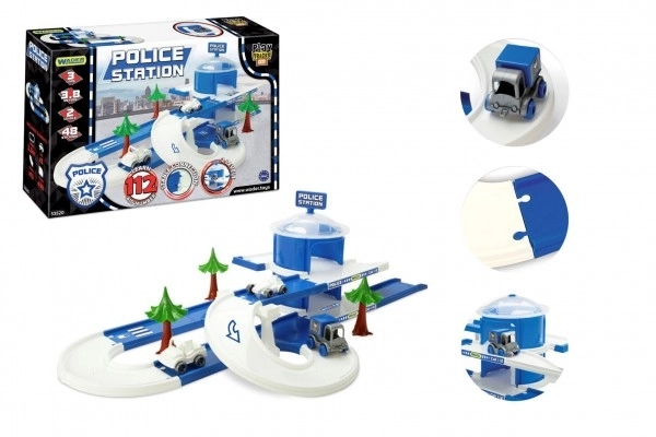 Garaža+staza Kid Cars 3D Policija plastika 3,8m u kutiji 59x40x15cm 12m+ Wader
