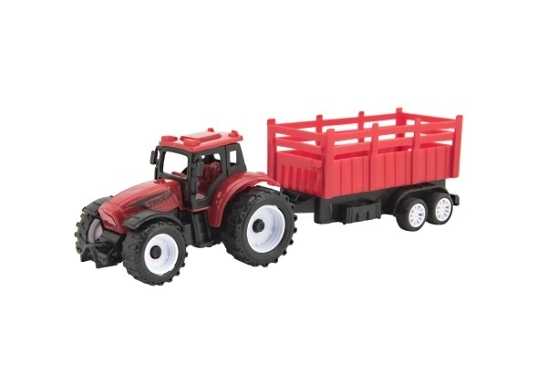 Traktor s prikolicom plastični 21cm slobodan hod 2 boje u kutiji 23x9x6cm