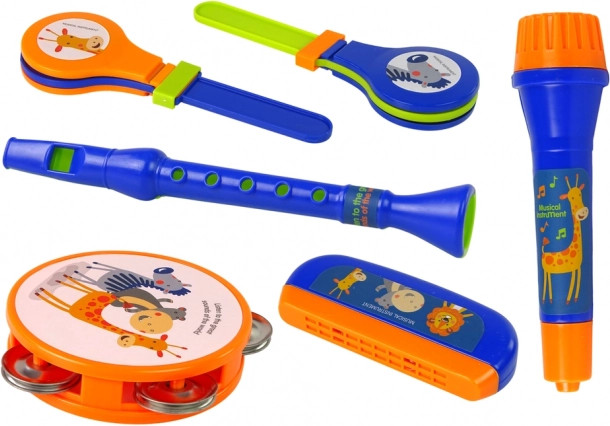 Glazbeni instrumenti za djecu - Set bubanj, tamburina, frula, zvečka, harmonika, životinje