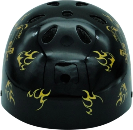 Biciklistička kaciga lubanja crno-zlatna (S, 52–55 cm)