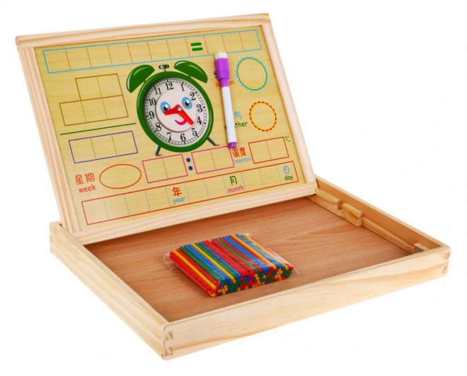 Drvena magnetna ploča za djecu 3+ Edukativni set + dodatna oprema