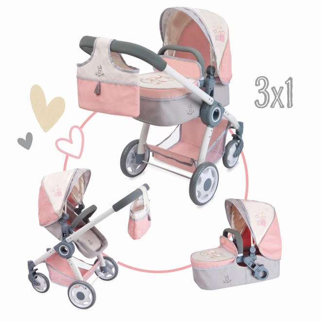 DeCuevas 80586 Sklopiva kolica za lutke 3 u 1 s torbom FUNNY 2023 - 70 cm