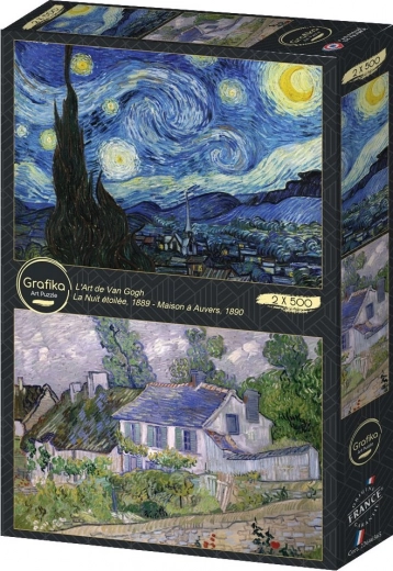 Puzzle Zvjezdana noć i Kuća u Auversu 2x500 dijelova