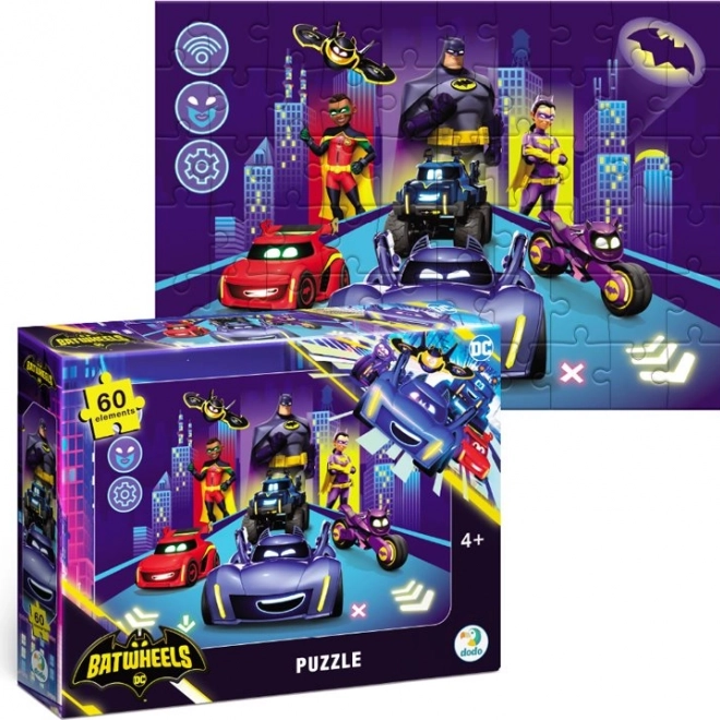 Puzzle DODO Batwheels: Noćna Vožnja 60 Dijelova