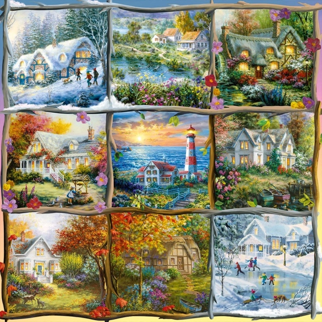 Alipson kvadratne puzzle Kolaž četiri godišnja doba 1000 dijelova