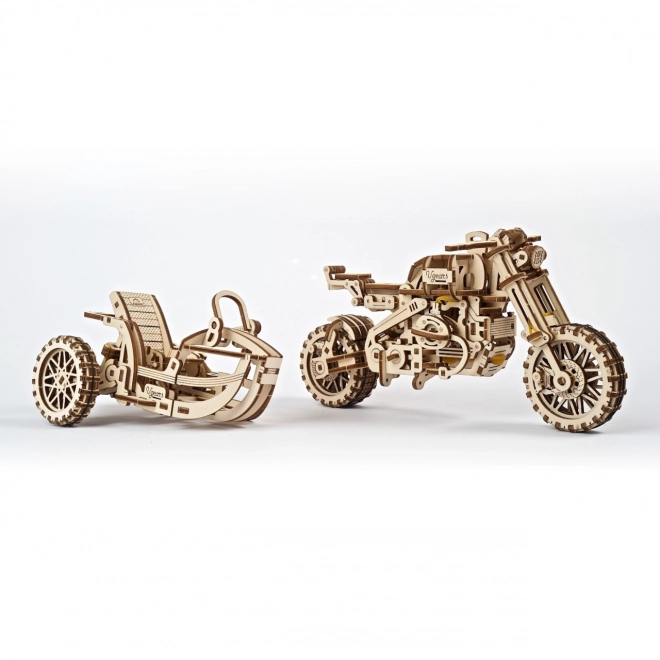 Ugears 3D slagalica Motocikl s prikolicom 380 dijelova