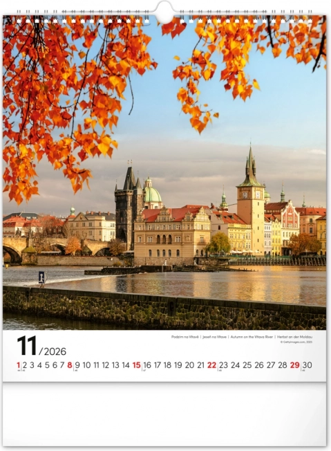 Zidni kalendar Praga 2026