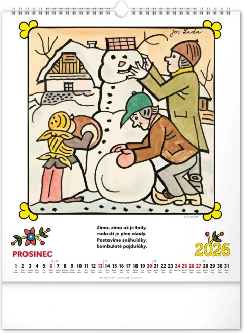Zidni kalendar Josef Lada - Izreke 2026