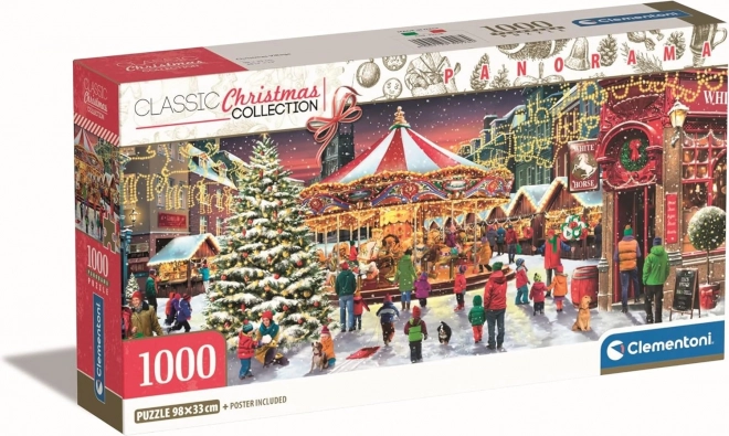 Clementoni panoramske puzzle Božićno selo 1000 dijelova