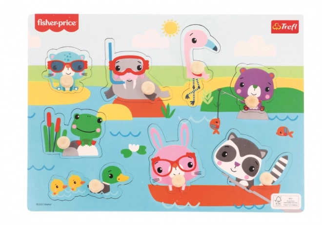 Drvena slagalica Fisher-Price Životinje uz vodu