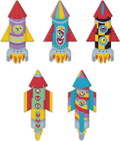 Pet različitih raketa od prekrasno ilustriranih papira